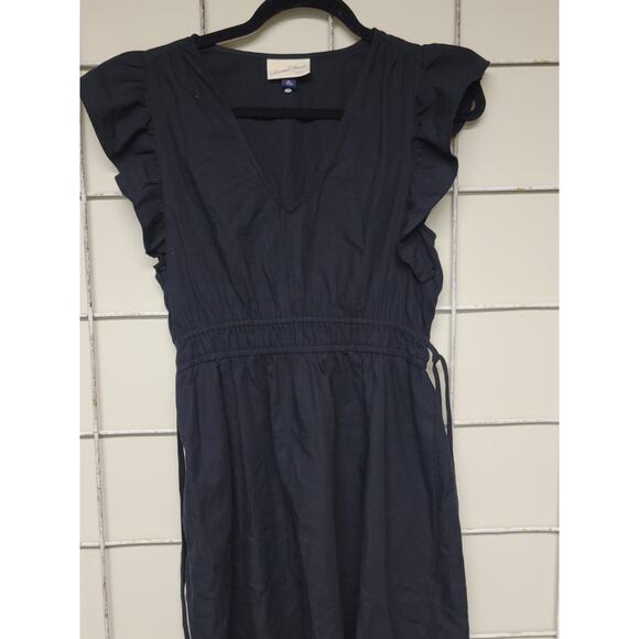 Universal Thread Black Mini Dress Ruffle Cap Sleeve Elastic Waist XS - Picture 2 of 5